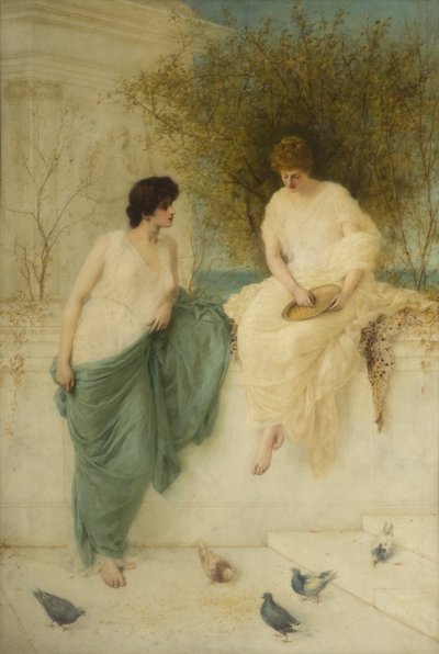Feeding the Pigeons by Henry Thomas Schafer
